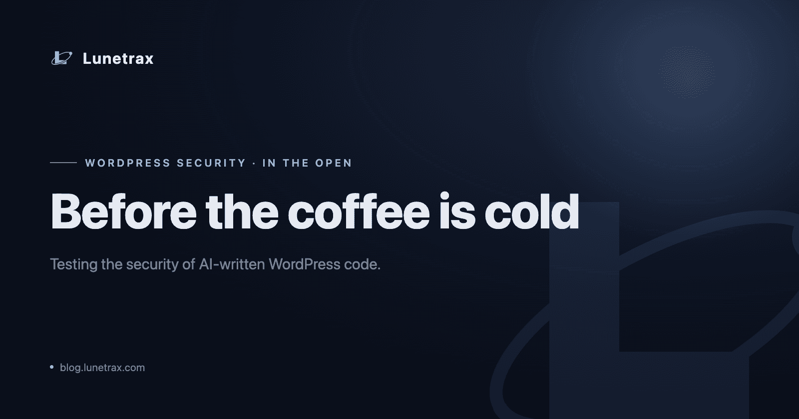 Before the coffee is cold